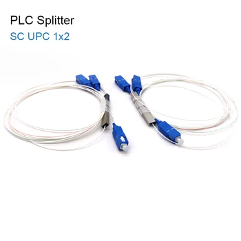 10PCS/Veľa Optických PLC Splitter SC 1 : 2 Mini oceľové rúry typ 1x2 0,9 mm G657A1 LSZH 1m plc splitter SC/UPC Konektor