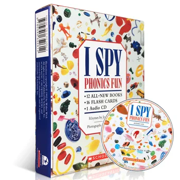 12books/set, CD, I Spy Phonics Zábavné, detské Knihy vo Veku 3 4 5 6, Slovo Phonics Vzdelávania anglické Knihy, 9780545652612