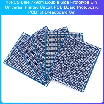 15PCS Modrá 7x9cm Dvojité Bočné Prototyp DIY Univerzálny plošných PCB Dosky Protoboard PCB Auta Breadboard Nastaviť