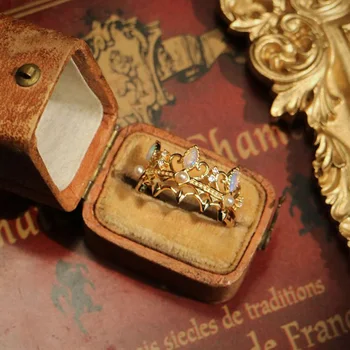 2-dielna/set francúzske Retro Opal Pearl Krúžok pre Ženy Móda Nádherné Prst Spoločné Krúžok Šperky Príslušenstvo Výročie Darček