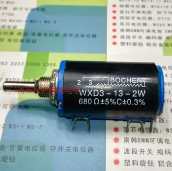 2 KS WXD3-13-2W 680 Ω Presnosť Multi Zase Potenciometer Posuvné Rheostat Drôt Rany Potenciometer 10 Zmení