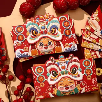 2024 Nový Rok Paketové Červené Obálky Drak Vzor Šťastie, Peniaze Taška Peniaze Vrecku Veľa Šťastia Prajeme Všetko Najlepšie HongBao Oslavu