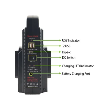 220V Invertor Li-Ion Batéria, Adaptér Nabíjačky pre Worx Lítiové Batérie, Adaptér Nabíjačky EÚ Plug