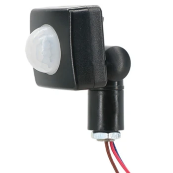 220V Mini Ľudské Telo Infračervený Senzor Infračervené Telo Snímača Spínač, LED Flood Light PIR Senzor, Nastaviteľné Čierne