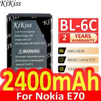 2400mAh KiKiss výkonnou Batériou BL-6C pre Nokia QDA+ 2110 2116 2125 2855 2865 6015i 6016i 6019i 6152 6152 6275 E70 6255