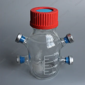 250ml čeľuste anaeróbne fľašu top prázdnu fľašu zapečatené vzoriek činidla fľaša uchovávania GL45 multi-port činidla.