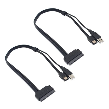 2X 2.5 Palcový Pevný Disk SATA 22Pin Na ESATA Údaje USB Powered kábel Kábel Adaptéra Pre Optimalizované Pre SSD, Podpora UASP SATA