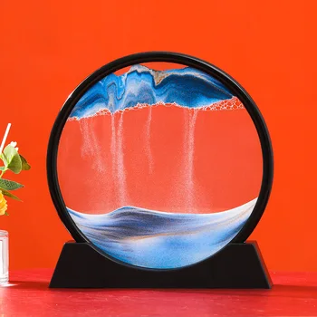 3D Pohybujúce sa Pieskové Umenie Ornament Kolo Sklo Sandscape presýpacích hodín Quicksand Plavidlá Tečie Piesku Maľovanie Office Home Decor Darček
