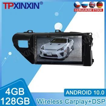 4 + 128G Android 10 ForToyota Hilux 2016-2018 Vhodné Automatické Auto DVD Multimediálny Prehrávač, Rádio Hosť GPS Navigácie DSP Carplay