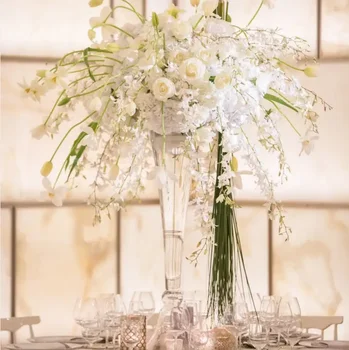 4pcs 60 cm vysoký)valcové sklo váza pre svadobné valec váza, číre sklo vysoký sklenených váz na svadbu centerpieces 128