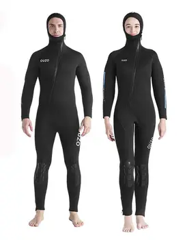 5 MM Neoprénové Oblek s Kapucňou Muži Ženy celého Tela Potápačský Oblek Pre Potápanie Spearfishing Šnorchlovanie, Surfovanie Deepwater Tepelnej Plavky
