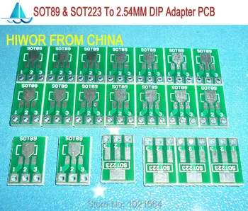 50pcs/veľa SOT89 & SOT223 Na 2.54 MM DIP3 SMD Adaptér Na DIP PCB Pinboard SMD Konvertor