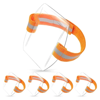 5Pack Id Odznak Držiak Vysokej Viditeľnosti Držiteľ Skipassu Transparentné & Orange PVC+ Polyester Pre Outdoorové Športy