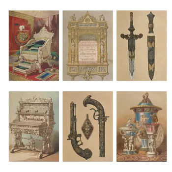 8Pcs/Pack Retro Veľkolepý Royal Riad Vintage Nálepky DIY Plavidlá Scrapbooking Album Nevyžiadanej Vestník Dekoračné Nálepky