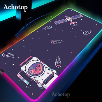Astronaut RGB Podložka pod Myš Veľké Počítače Počítač Gaming Mousepad LED Myši Mat Hráč Stolný Podložky Stôl Podložka Veľká Rohože XXL 90x40cm