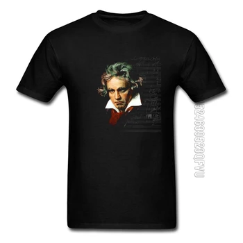 Beethoven Symfónia Hudby Muž Tričko Okolo Krku Bavlnená Tkanina Dospelých Klubu Topy Tees Jednoduchý Štýl Tee-Shirts Kvapka Loď T-Shirts