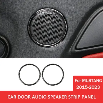 Dvere auta Audio Reproduktor Pás Kryt Krúžok Výbava Nálepka pre Ford Mustang 2015-2023 Uhlíkových Vlákien Automobilových Interiérových Doplnkov