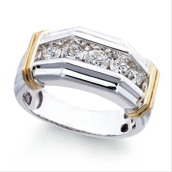 Elegantné Strieborné Zlatej Farby Prstene pre Ženy Módne Kovové Vykladané Biely Kameň Svadobné Šperky, Zásnubné
