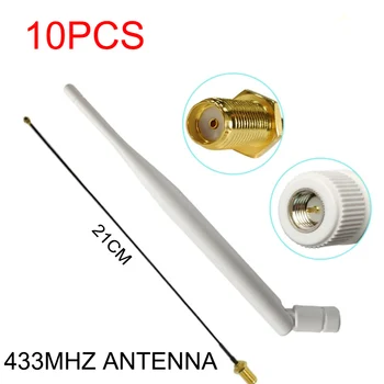 GWS 10pcs 433mhz 5dbi anténa sma male lora antene internet vecí modul lorawan antene ipex 1 SMA female 21 cm pigtail Predlžovací Kábel