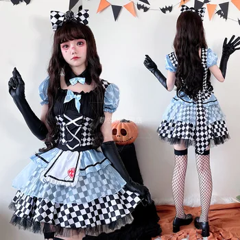 Halloween Kostým pre Ženy Šaty Alice Slúžka Anime Cosplay Klaun Princezná Lolita Kostým Disfraz Festival Výkon Strany