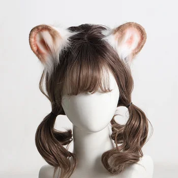 Japonská Dievča Medveď Ucho Vlasy Hoop Lolita pokrývku hlavy Mäkká Sestra Cosplay Plyšové Zviera Uši Vlásenky JK Sladké Roztomilý Vlasy Príslušenstvo