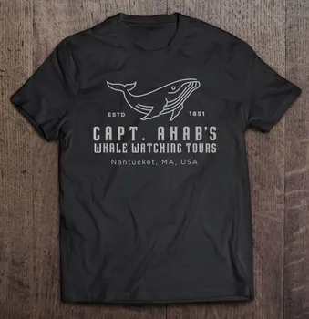 Kapitán Ahabs Pozorovanie Veľrýb Tour Tee Moby Dick Muži T-Shirts Oblečenie Muži T-Shirts Muž Letné Tričko Človeka Nad Veľkosť Človeka Anime