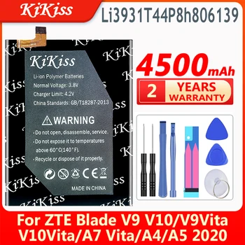 KiKiss 4400mAh Li3931T44P8h806139 Batérie pre ZTE Blade V9 V10 /V9Vita V10Vita/A7 Vita/A4/A5 2020/A7 2019 Mobilný Telefón