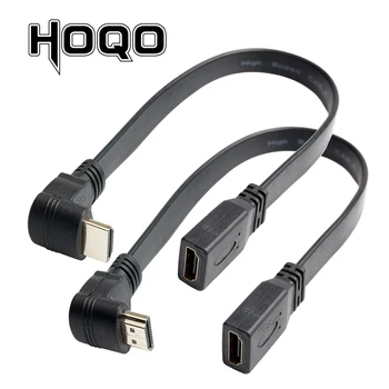 Kompatibilný s HDMI 270/90 Stupňový Uhol Tenké Ploché HDMI Predlžovací Kábel Mužov a Žien Hore/Dole Uhol 1.4 Kábel v krátkom hdmi kabel 0,3 m