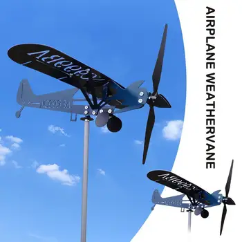 Kovové Lietadlo Weathervane 3D Piper J3 Mláďa Vietor Spinner Vonkajšie Rovine Záhrada Indikátor Vietor Domov veterný Mlyn Dekor Smere R O4R7