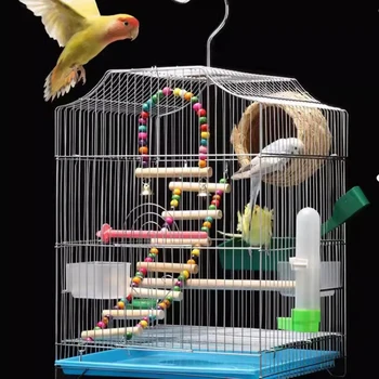 Kovové Papagáj Klietku Príslušenstvo Podávač Budgie Palomas Bird House Hračky Canarios Kryt Gabbia Za Uccelli Pet Nábytok CY50BC