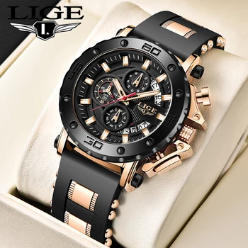 LIGE Luxusné Módne Quartz Muži Hodinky Vodotesné Veľký Ciferník Hodiniek pre Mužov Business Náramkové hodinky Príležitostné Športové Relogio Masculino+Box