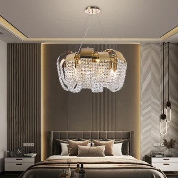 Luxusné krištáľový luster gold/chrome kreatívny dizajn obývacia izba pozastavenie svietidlo krytý dekor villa lobby lampy, lustre