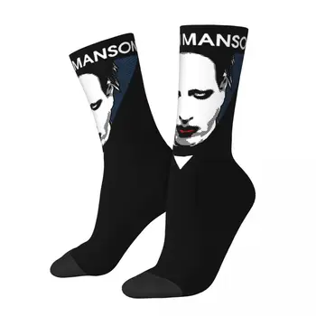 Marilyn Manson Gotický Ponožky pánske, dámske Polyester Bežné Ponožky Harajuku Jar Leto Jeseň Zima Uprostred Trubice Ponožky Darček