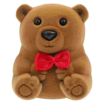 Medveď Krúžok Box Náušnice Prípade Držiteľ Kontajner Šperky Flanelové Valentína Skladovanie