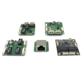 Mini PCBA switch modul PBC OEM modul mini veľkosť 3/4/5 Porty Siete Prepne Pcb Dosky mini ethernet switch modul 10/100Mbps
