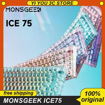 Monsgeek Ice75 Mechanické Klávesnice Transparentné Multifunkčný Gombík Tri Režime Hot Swap Rgb Podsvietenie Akryl Prípade, Vlastné Herné