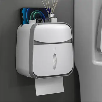 Montáž na stenu Tvorivé Toaletný Papier Vodotesný Box Zásobník Roll Trubice Toaletný Papier Úložný Box Zásobník Box Polica Kúpeľňových Doplnkov