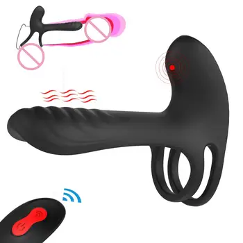 Multi-frekvencia Vibrácií Penisu Penis Krúžok Dospelých Produkty sexuálnu Hračku Pre Človeka Silikónové Muž Masturbácia Vibrátor Stimulátor Klitorisu