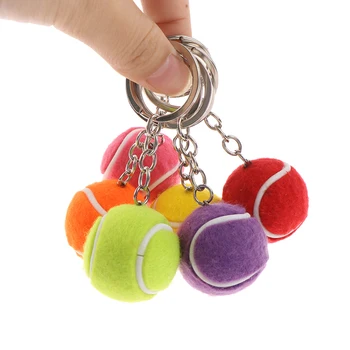 Novinka Tenis Keychain 3,5 cm Priemer Flanelové Loptu kľúčenky Mini Tenis Prívesok Krúžok Tenisový Klub Reklamných Darčekov