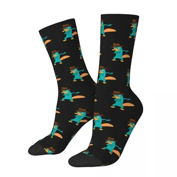 Perry Platypus Ponožky Harajuku Absorpciu Potu Pančuchy celú Sezónu Ponožky Príslušenstvo pre Človeka, Ženu, Darčeky