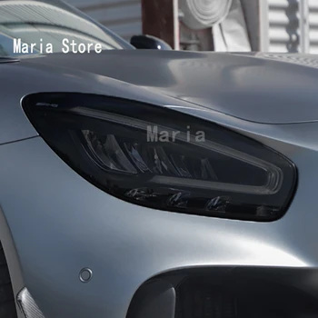 Pre AMG GT 2-Dverové R190 C190 2015-2022 Accessori-Auto Svetlometu Ochranný Film Svetlomet Obnova Transparentné Čierna TPU Nálepky