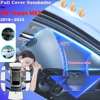 Pre Volkswagen VW Touran 5T 2016~2023 Mk2 Auto Okno Slnečník čelné Sklo Anti-UV Ochrana proti Slnku Clony Príslušenstvo 2022 2021 2020