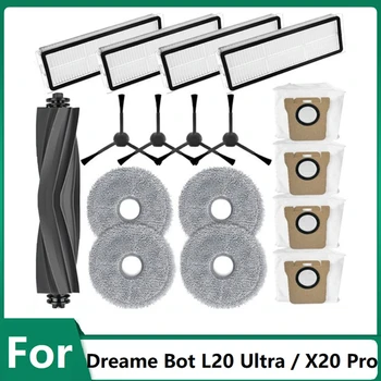 Príslušenstvo Pre Dreame Topánok L20 Ultra / X20 Pro Robot Vysávač Hlavné Bočné Kefa Hepa Filter Mop Pad Vrecka Na Prach