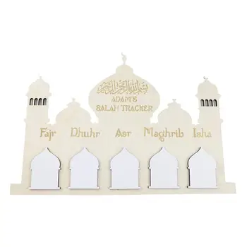 Ramadánu Adventný Kalendár Hrad Dekorácie Eid Mubarak Zapisovať Drevené Časovač Kalendáre Darček pre Deti