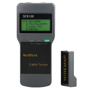 SC8108 LCD Siete Tester Meter Prenosné Siete, Dĺžka Kábla Prerušenia Tester & Meter RJ11 Telefónny Kábel s LCD Displejom