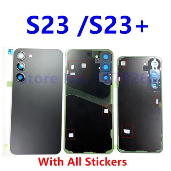 Sklenený Kryt Batérie Pre Samsung Galaxy S23 Plus S23+ S911 S916 Zadný Kryt Objektívu Všetky Nálepky