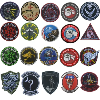 Taktická Vojenská Vyšívané Odznaky Opráv Čiapky, Batohy, Tašky Uniformy Dekoratívne Doplnky Háku & Slučky Insígnie Patch