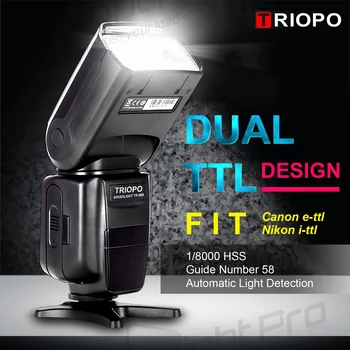 TRIOPO TR-988 2.4 G Bezdrôtový Blesk Speedlite Master/Slave GN58 Dual-TTL High Speed Synchronizáciu Blesku s vstavaným-in R&T pre Canon, Nikon
