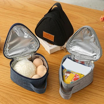 Trojuholníkové Izolácie Taška s Rukoväť Prenosného Mini Hliníkovej Fólie Študent Ryža Ball Bag Lunch Box Outdoor Obed Taška