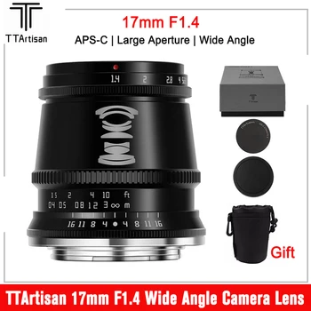 TTArtisan 17 mm F1.4 APS-C širokouhlý Objektív pre Sony E Mount Fuji XT3 XA7 XE Canon M Leica L Nikon Z Panasonic Olympus M43